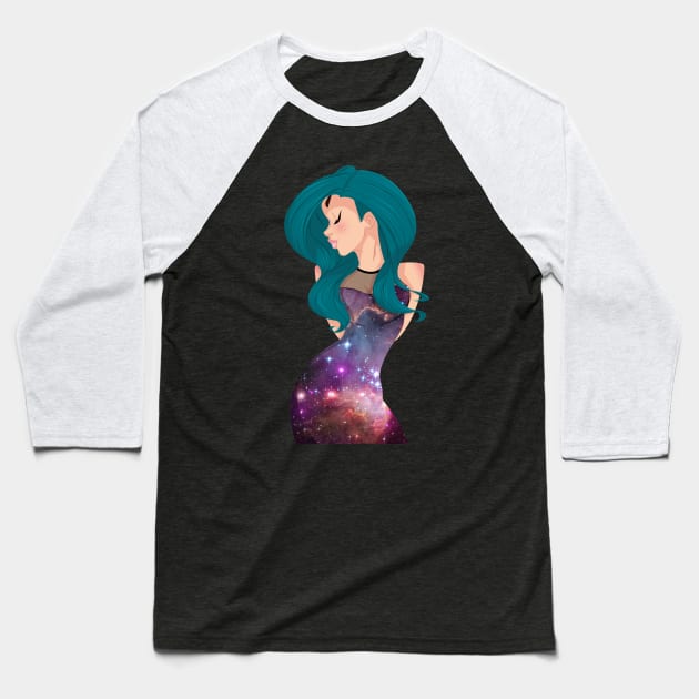 Galaxy Dress Baseball T-Shirt by farai